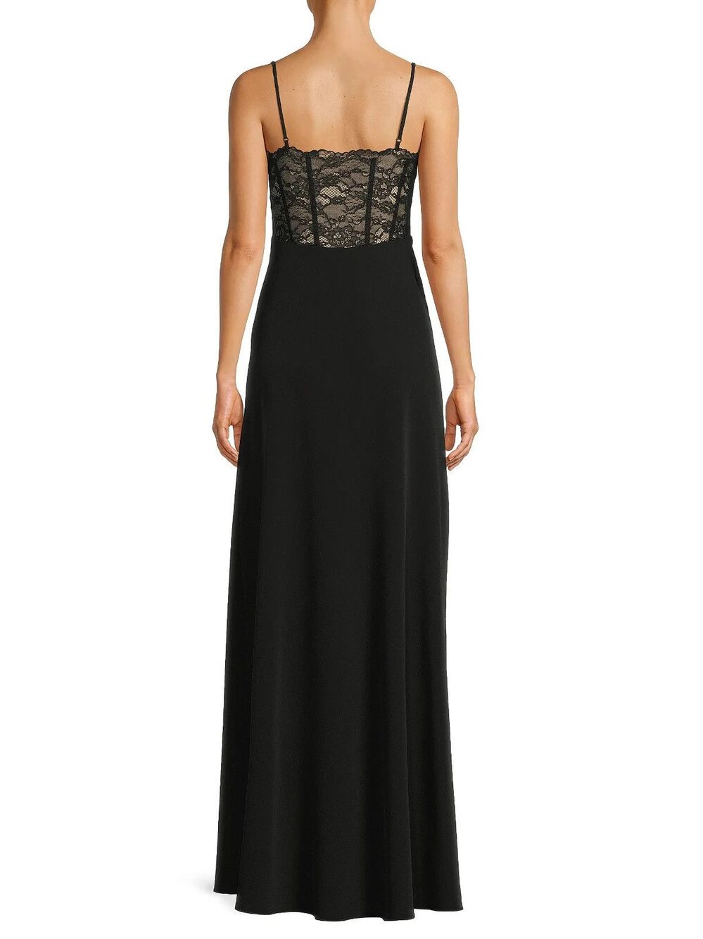 Black Halo Coressa Underwire Lace Inset Stretchy Crepe Gown, Sz 12, New - Picture 6 of 12